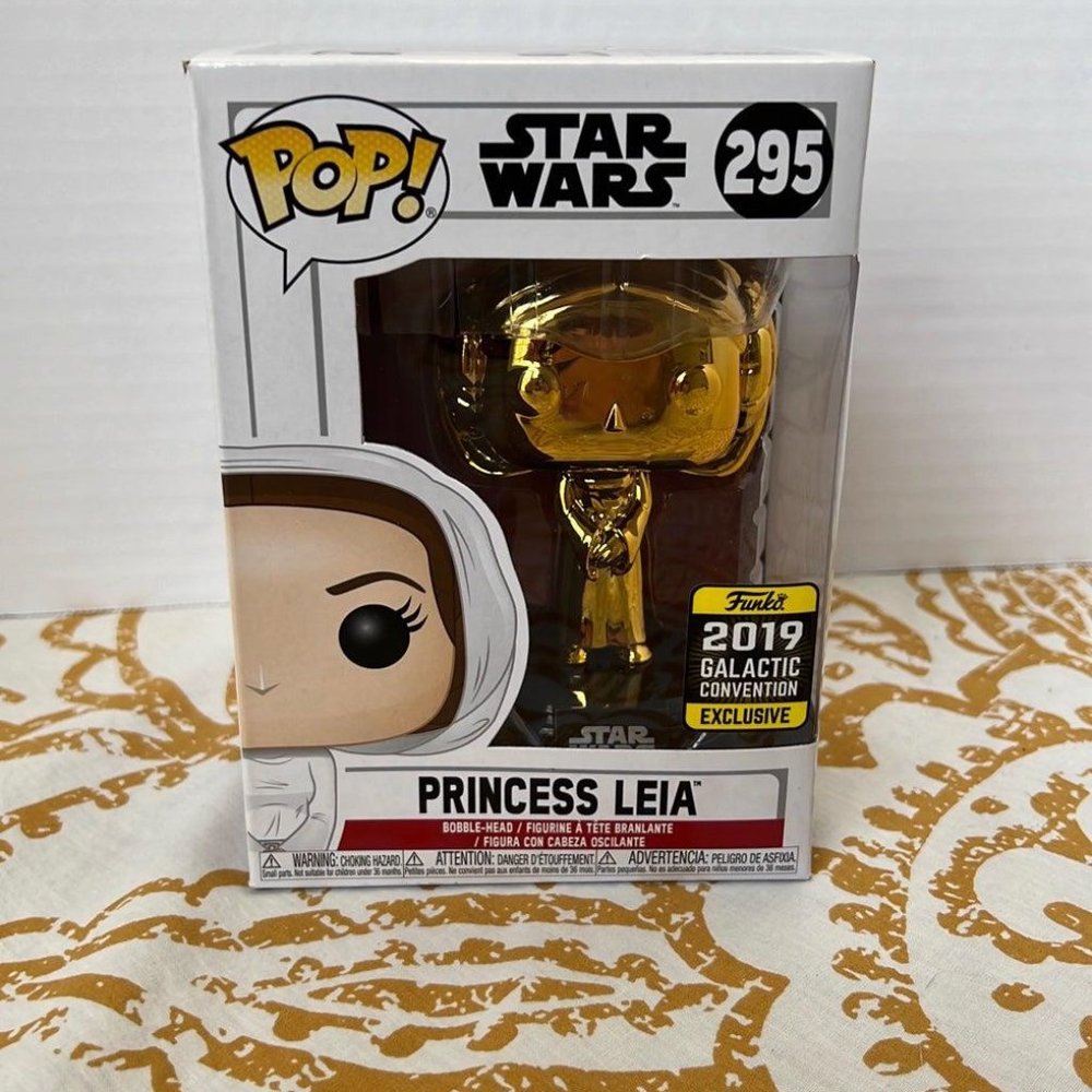 Funko Pop! Star Wars Convention Exclusive Princess Leia Gold Chrome #295